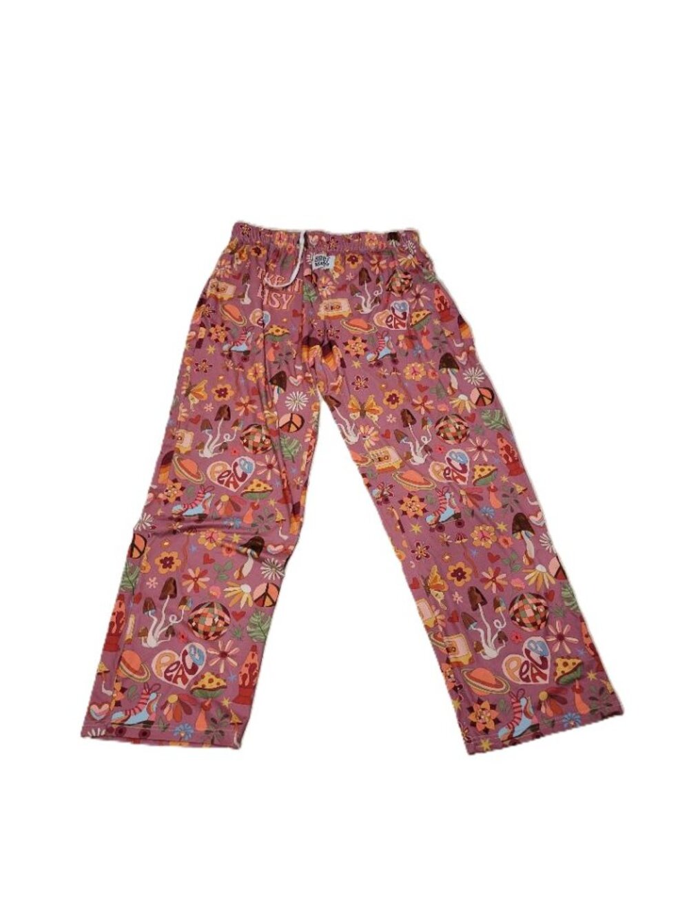Brief Insanity Sleep Lounge Pants Womens Take It Easy Groovy Peace Retro XL